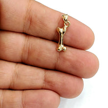 Load image into Gallery viewer, 14k yellow Gold solid dog bone 3D Pendant charm fine jewelry gift unisex 1.9g
