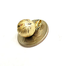 Load image into Gallery viewer, 14k yellow Gold basketball 3D ball Pendant charm fine sport jewelry unisex 3.1g
