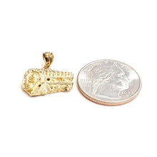Load image into Gallery viewer, New 14k yellow Gold racing car engine sport Pendant charm gift fine jewelry 3.2g
