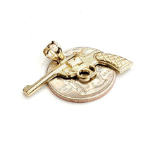 Load image into Gallery viewer, 14k yellow solid Gold handgun pistol gun Pendant charm fine gift jewelry 2.6g
