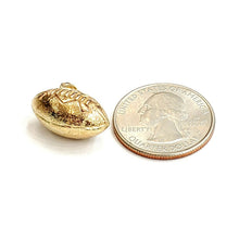 Load image into Gallery viewer, 14k yellow Gold football 3D ball Pendant charm fine sport jewelry unisex 4.4g
