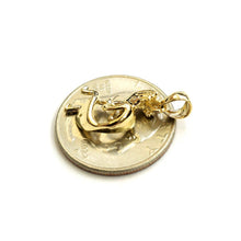 Load image into Gallery viewer, 14k solid yellow Gold 3D Kokopelli Pendant Charm music gift fine jewelry 2.7g
