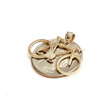 Load image into Gallery viewer, 14k yellow Gold bicycle bike Pendant charm sport biker gift fine jewelry 1.6g
