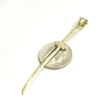 Load image into Gallery viewer, New 10k yellow Gold 3D solid sword Pendant charm Unisex gift fine jewelry 4.2g
