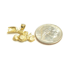 Load image into Gallery viewer, 14k yellow Gold  Bulldozer Loader truck car Pendant charm gift fine jewelry 2.9g
