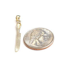 Load image into Gallery viewer, 14k yellow Gold solid kitchen utensil knife Pendant charm gift fine jewelry 1.5g
