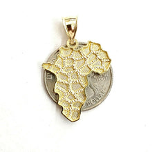 Load image into Gallery viewer, 10k yellow gold nugget Africa continent outline map pendant charm jewelry 2.1g
