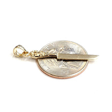 Load image into Gallery viewer, 14k yellow Gold solid kitchen utensil knife Pendant charm gift fine jewelry 1.5g

