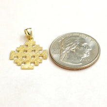 Load image into Gallery viewer, 14k Yellow gold Jerusalem Cross medal pendant charm religious fine jewelry 1.3g
