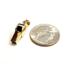 Load image into Gallery viewer, 14k yellow Gold 3D Whistle Coach Athletics  Pendant sport game fine jewelry 3.8g
