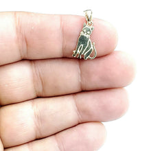 Load image into Gallery viewer, New 14k solid yellow Gold cat full body Pendant charm jewelry fine gift pet 1g
