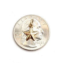 Load image into Gallery viewer, 14k yellow gold tiny star pendant charm celestial astronomy fine jewelry 0.5g
