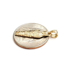 Load image into Gallery viewer, 14k yellow Gold sarcophagus ancient Egypt mummy Pendant charm fine jewelry 1.5g
