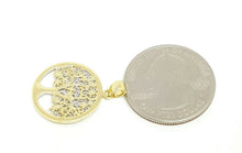 Load image into Gallery viewer, 14k two tone gold round tree of life lucky pendant charm fine gift for her 2g
