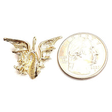 Load image into Gallery viewer, New 14k yellow Gold winged dragon Pendant charm solid gift fine jewelry 3.6g
