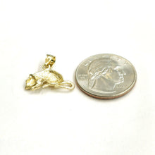 Load image into Gallery viewer, New 14k yellow Gold mouse Pendant animal charm Children gift fine jewelry 1.6g
