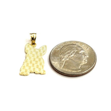 Load image into Gallery viewer, Solid 10k yellow Gold French bulldog Pendant charm diamond cut fine jewelry 1.3g
