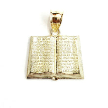 Load image into Gallery viewer, 10k yellow gold lord's prayer book our father bible verse pendant jewelry 2.8g
