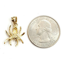 Load image into Gallery viewer, New 14k yellow Gold solid Spider Pendant charm fine jewelry 2.1g
