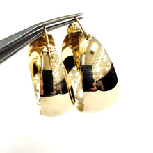 Load image into Gallery viewer, 14k yellow Gold Plain Hoop Earrings Wide Round Shiny fine jewelry for women 5g
