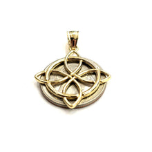 Load image into Gallery viewer, 14k yellow Gold Nudo De Bruja Witches Knot Pendant Gift fine jewelry unisex 3.3g
