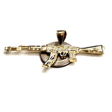 Load image into Gallery viewer, 14k yellow Gold AK-47 machine gun military rifle Pendant charm fine gift 10.1g
