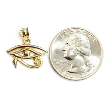 Load image into Gallery viewer, 10k yellow Gold Egyptian eye of Horus protection Pendant fine jewelry 1g
