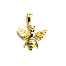 Load image into Gallery viewer, New 14k yellow Gold Tiny solid honey bee Pendant charm gift fine jewelry 1g
