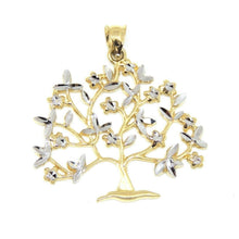 Load image into Gallery viewer, New 14k two tone gold tree of life lucky pendant fine jewelry gift for her 2.3g
