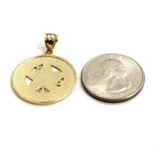 Load image into Gallery viewer, 14k yellow Gold 0.98" Round Tetragrammaton Protection Pendant Fine jewelry 5g
