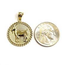 Load image into Gallery viewer, 10k yellow Gold solid round Goat Pendant charm animal unisex fine jewelry 3.6g
