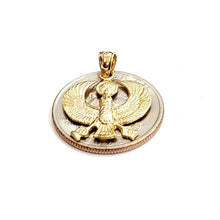 Load image into Gallery viewer, New 14k yellow Gold Scarab Egyptian falcon Pendant charm gift fine jewelry 1.8g

