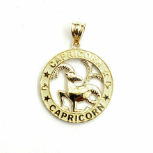 Load image into Gallery viewer, 10k yellow Gold round Capricorn Sea Goat zodiac Pendant charm fine jewelry 2.4g
