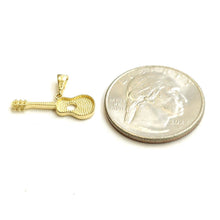 Load image into Gallery viewer, 14k yellow Gold solid Tiny Guitar Pendant gift music instrument fine jewelry 0.9g
