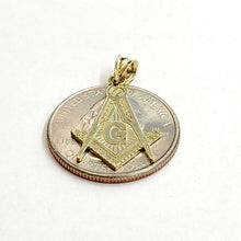 Load image into Gallery viewer, 10k yellow Gold Freemason Masonic Pendant charm fine religious gift jewelry 1.3g
