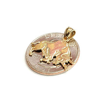 Load image into Gallery viewer, 14k yellow solid Gold taurus bull zodiac Pendant charm fine gift jewelry 1.5g
