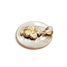 Load image into Gallery viewer, New 14k yellow Gold Hawaiian Hibiscus Plumeria flower Pendant fine jewelry 1.4g
