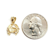 Load image into Gallery viewer, New 14k yellow Gold tiny crab cancer zodiac sign Pendant charm fine jewelry 1.2g
