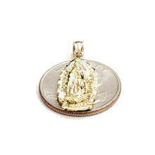 Load image into Gallery viewer, 14k yellow gold virgin Mary Guadalupe pendant diamond cut religious jewelry 2.5g

