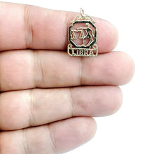 Load image into Gallery viewer, New 14k yellow Gold libra zodiac sign Pendant charm gift fine jewelry 1.2g
