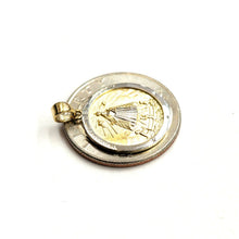 Load image into Gallery viewer, 14k Two Tone gold round virgin Caridad del Cobre pendant fine jewelry 0.69" 2g
