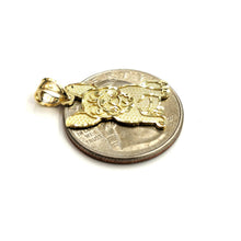 Load image into Gallery viewer, Solid 10k yellow Gold French bulldog Pendant charm diamond cut fine jewelry 1.3g
