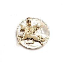 Load image into Gallery viewer, New 14k yellow gold flying unicorn Pegasus pendant charm shiny fine jewelry 1.6g
