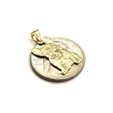 Load image into Gallery viewer, Solid 10k yellow Gold French bulldog Pendant charm diamond cut fine jewelry 1.3g
