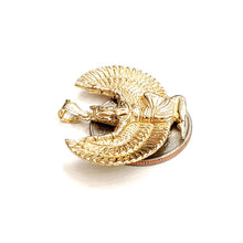 Load image into Gallery viewer, 14k yellow solid Gold Egyptian isis winged goddess Pendant fine jewelry 11.2g
