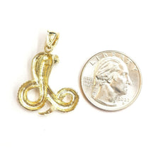 Load image into Gallery viewer, 10k yellow gold cobra snake reptile Pendant charm gift fine jewelry 4.1g
