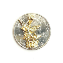 Load image into Gallery viewer, New 14k yellow gold saint Michael pendant charm fine religious gift jewelry 1.2g
