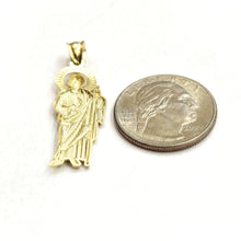 Load image into Gallery viewer, 10k yellow gold saint Jude juda pendant charm fine religious gift jewelry 2g
