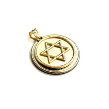Load image into Gallery viewer, 14k yellow gold Round star of David Jewish Israel charm pendant Fine jewelry 4g
