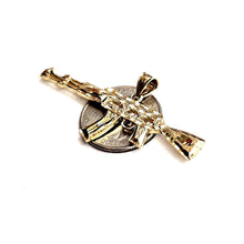 Load image into Gallery viewer, 14k yellow Gold AK-47 machine gun military rifle Pendant charm fine gift 8.7g
